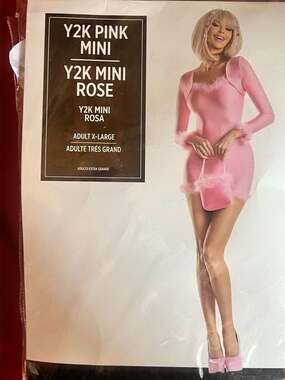 Y2K Pink Mini Rose Adult X-Large Halloween Costume Set